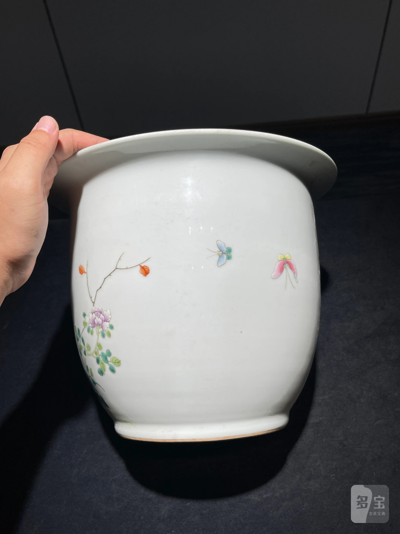 民国 粉彩双鹿纹花盆一对 - 图15